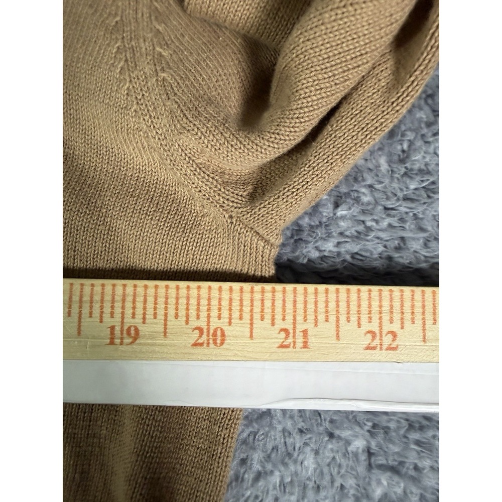 Vintage Gap Sweater Mens Medium Tan Quarter Zip Elbow Patches Cotton Preppy - Picture 5 of 6